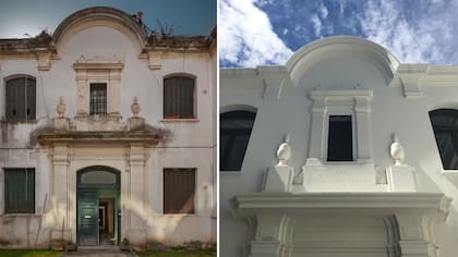 Antes y después: vista de la fachada del Palacio Cabrera