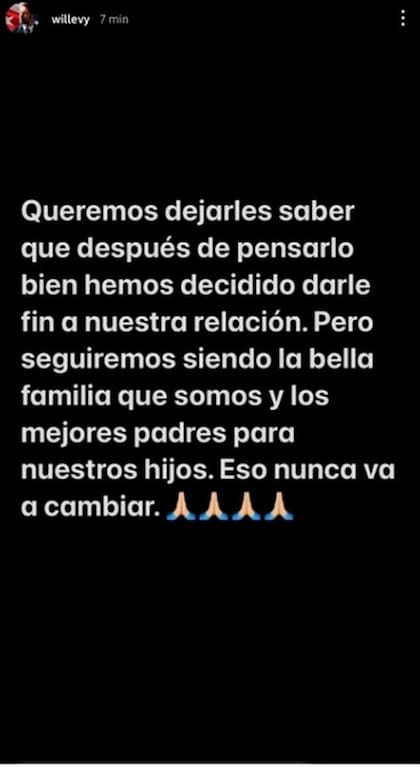 La historia que compartió William Levy en Instagram y que luego borró, desató una ola de rumores (Crédito: Instagram/@willevy)