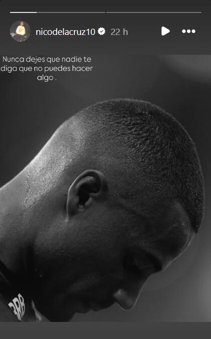 La historia que subió el futbolista para mostrarse fuerte en este duro momento