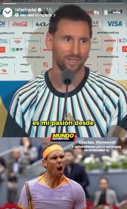 La historia que subió Nadal, recuperando las declaraciones de Messi