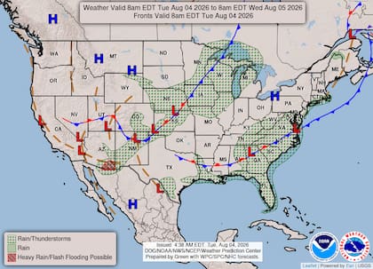 La humedad en el suroeste presentará precipitaciones intensas entre la tarde y la noche