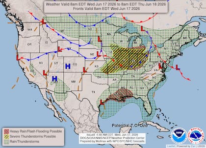 La humedad tropical asociada al sistema mantendrá condiciones inestables al menos hasta el viernes