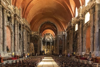 La iglesia de Santo Domingo, cerca del Rossio, en Lisboa.