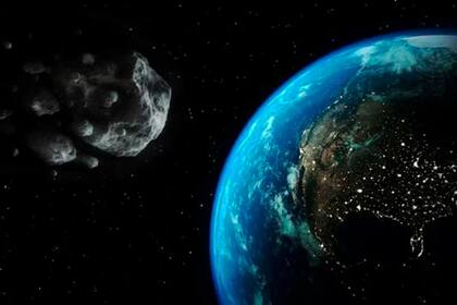 La ilustración de la llegada de un asteroide a la Tierra.