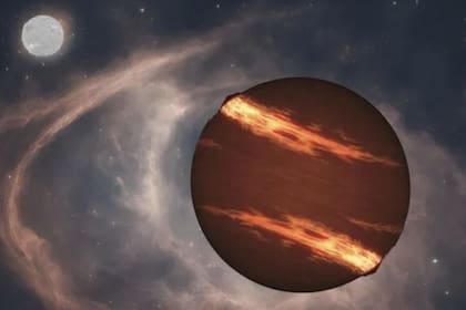 La ilustración muestra un mundo parecido a Júpiter orbitando una estrella enana blanca muerta