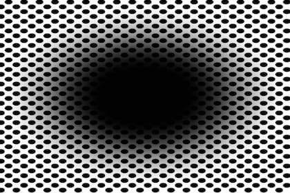La imagen da la ilusión visual de que uno está ingresando en un hueco negro o en un túnel en la gran mayoría de las personas