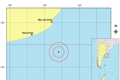 La imagen de dónde ocurrió el sismo elaborada por el Instituto Nacional de Prevención Sísmica