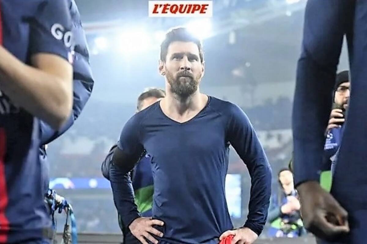 La imagen de impotencia de Messi en la tapa del diario L'Equipe