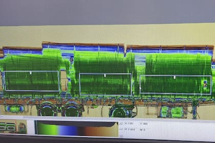 La imagen de la droga, detectada con el escáner móvil de la Gendarmería