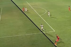 La imagen de la polémica en el partido entre Puerto Cabello y Portuguesa