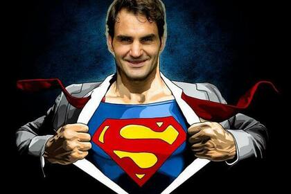 La imagen de Roger Federer como Superman; su esposa también lo ve de esa manera