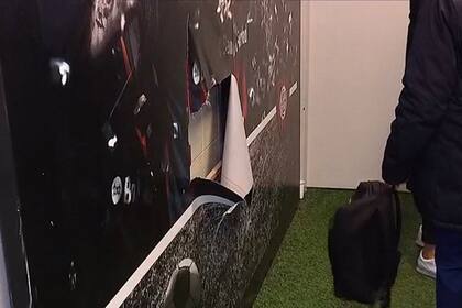 La imagen de San Lorenzo campeón de la Copa Libertadores 2014 también fue dañada
