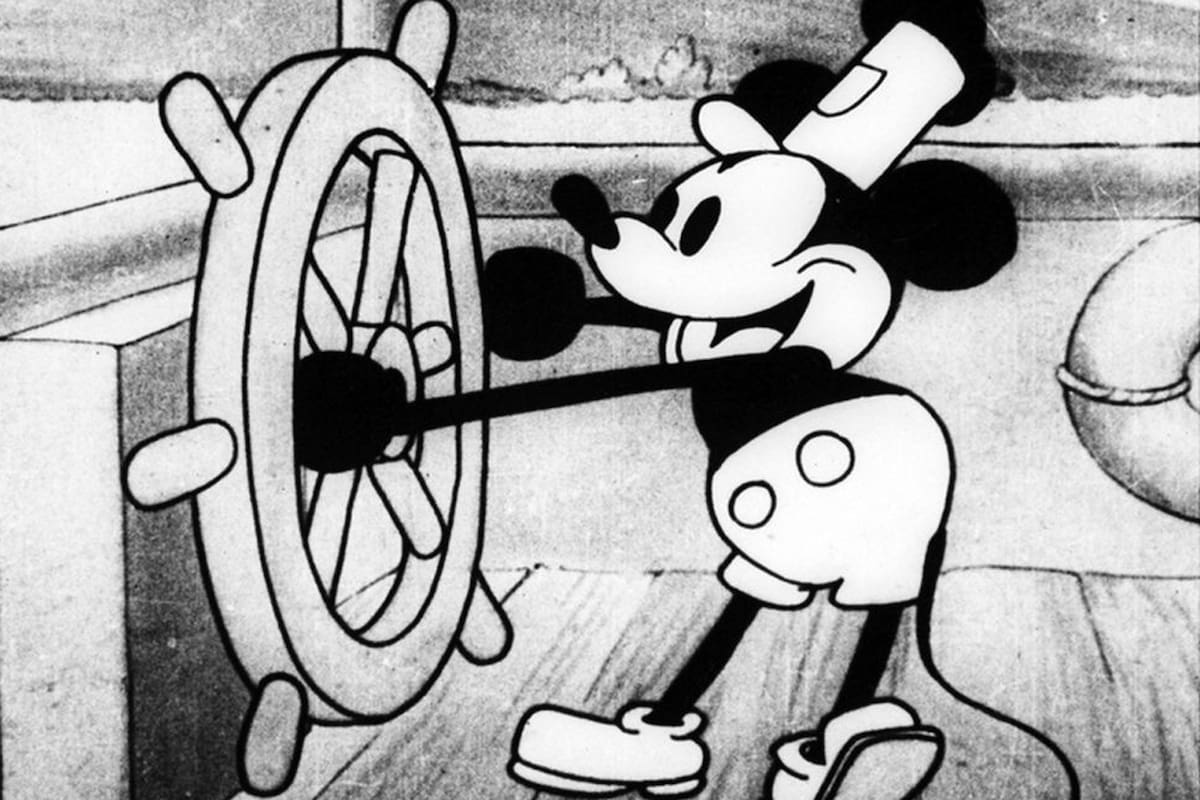 La imagen del primer Mickey Mouse que ahora pasa al dominio público... pero con algunas restricciones