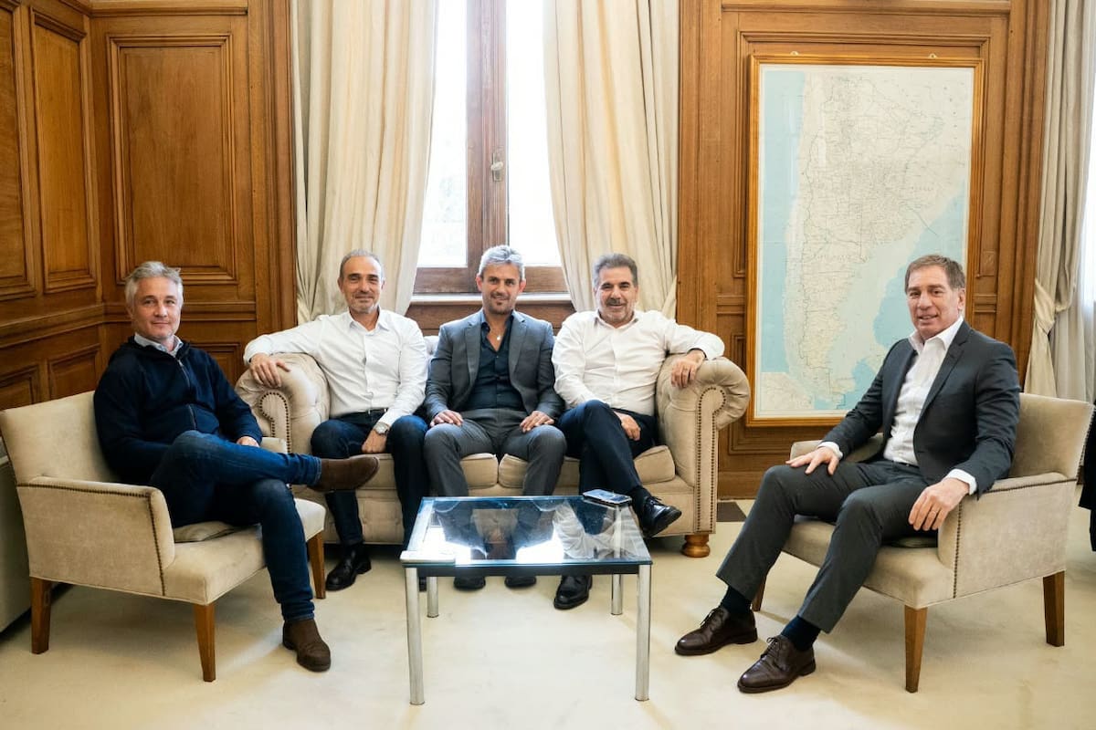 La imagen del último encuentro LLA-PRO, en la Casa Rosada: De Andreis, los Menem, Ritondo y Santilli.