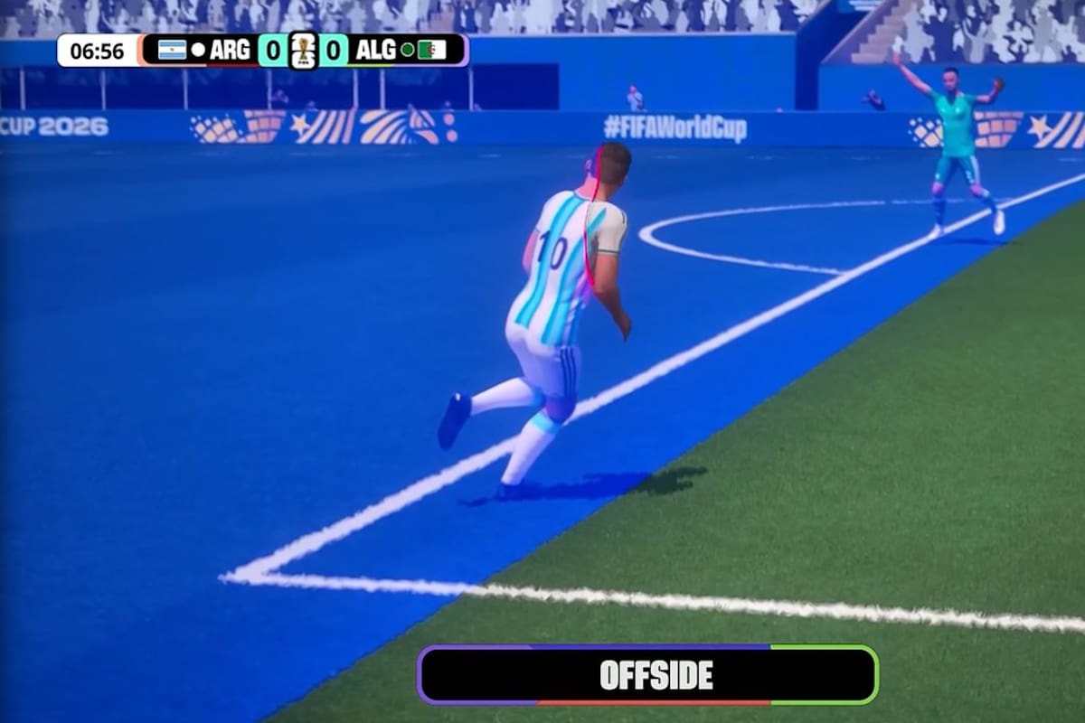 La imagen del VAR, en la que se observa que el hombro de Messi está adelantado