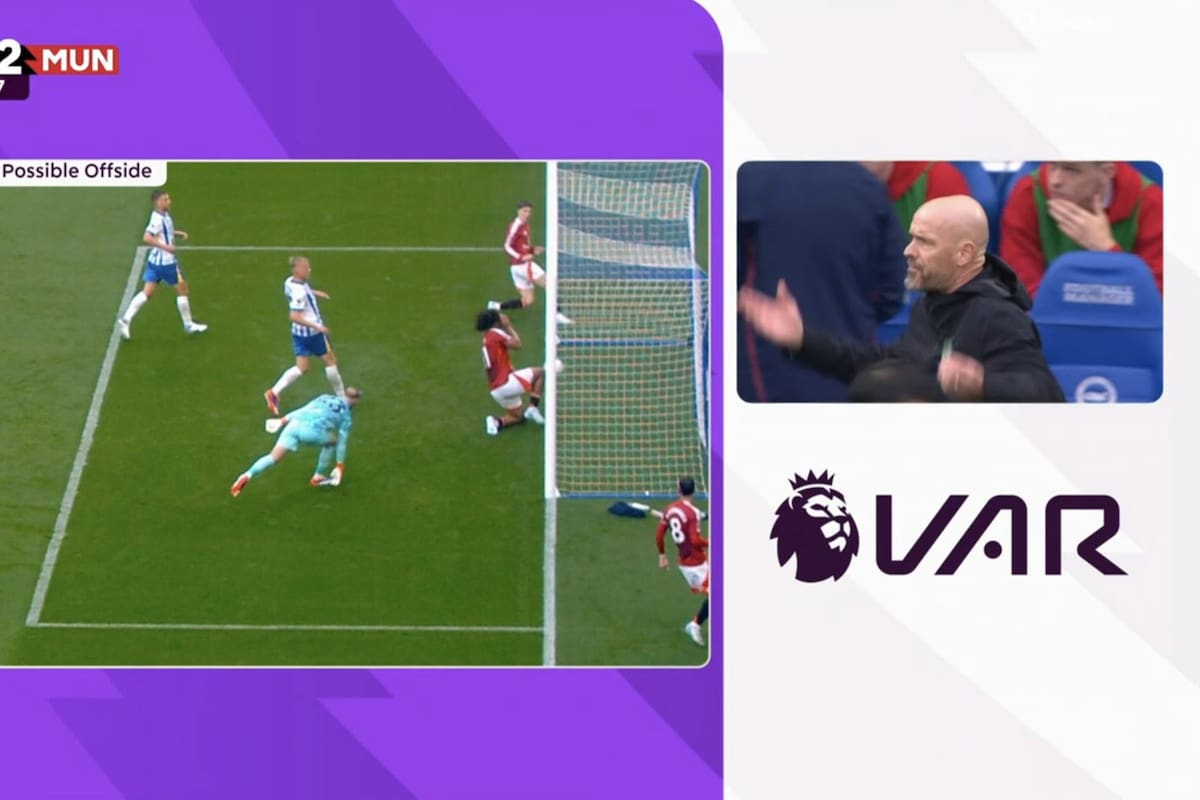 La imagen del VAR que detectó la irregularidad por la que se anuló el gol de Garnacho