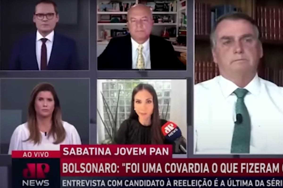 La imagen del video en el que el presidente Jair Bolsonaro reaccionó con expresiones misóginas ante la periodista Amanda Klein