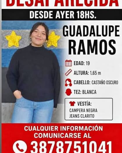 La imagen difundida por los allegados para encontrar a la joven