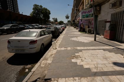 La imagen muestra la calle Saadoun, en el centro de Bagdad, donde fue secuestrada la periodista estadounidense Shelly Kittleson