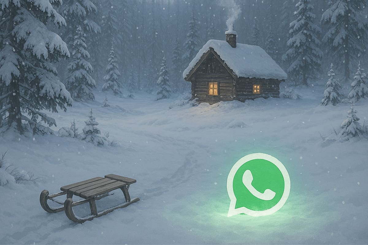 La imagen para vestir la aplicación de mensajería con tonos invernales