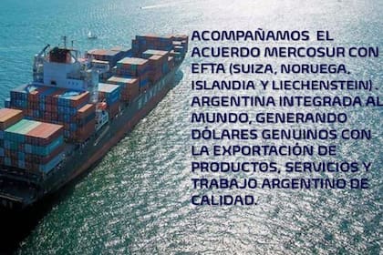 La imagen que compartió el grupo de empresarios, para celebrar el acuerdo de libre comercio entre Mercosur-EFTA