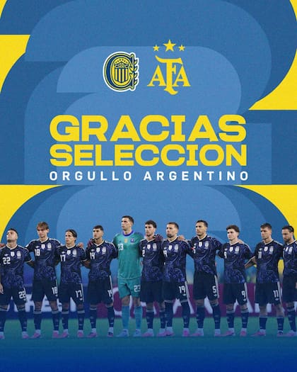 La imagen que eligió Rosario Central para felicitar a la selección argentina: no está Messi