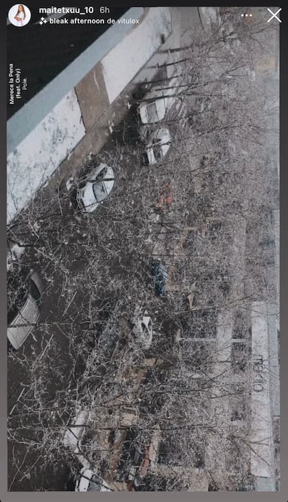 La imagen que Maite Oroz tomó desde su balcón. Crédito: Instagram
