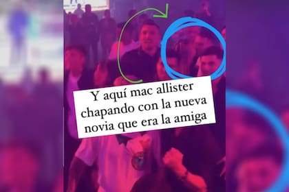 La imagen que muestra a Alexis Mac Allister y Ailén Cova a los besos