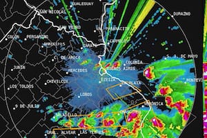 La imagen satelital con tormentas en la ciudad y provincia de Buenos Aires, minutos antes de las 21