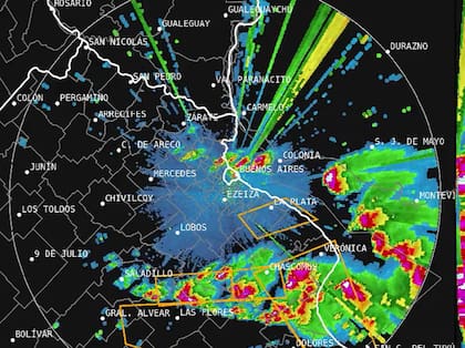 La imagen satelital con tormentas en la ciudad y provincia de Buenos Aires, el último fin de semana