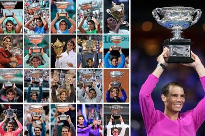 La impresionante colección de Rafael Nadal: sus 21 trofeos de Grand Slam, el más ganador de la historia