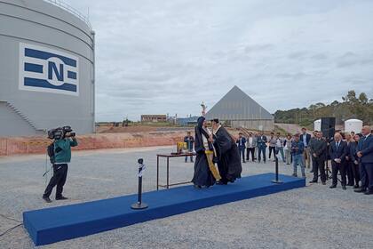 La inauguración y bendición de las obras, en Nueva Palmira, Uruguay