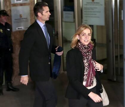 La infanta Cristina y su esposo, Iñaki Urdangarin, en el día de la apertura del juicio, el 11 de enero pasado
