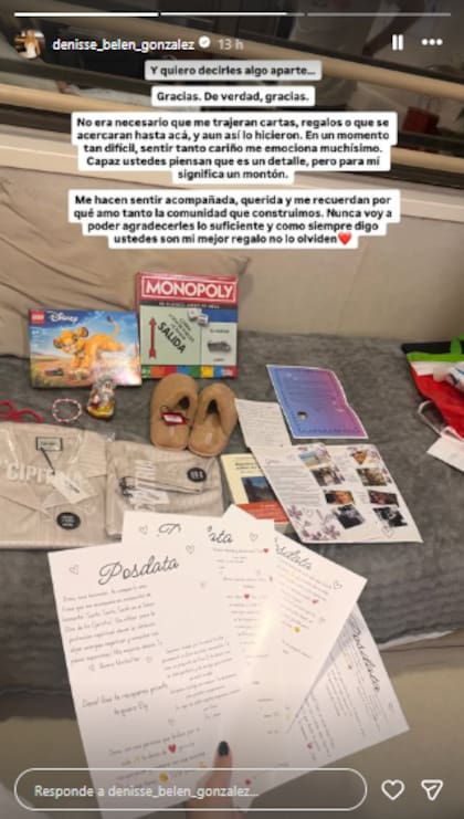 La influencer agradeció por los mensajes, regalos y muestras de cariño recibidos (Foto: Instagram @denisse_belen_gonzalez)