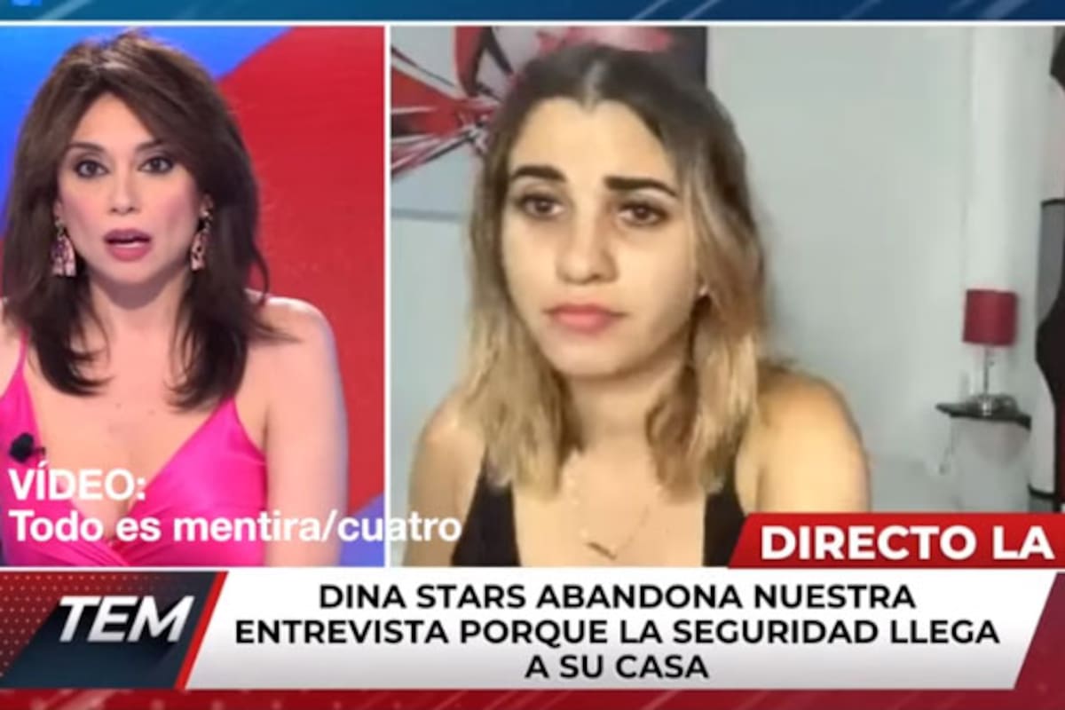 La influencer Dina Stars, cuando fue detenida durante una entrevista