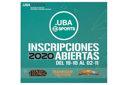 La inscripción al torneo de esports de la UBA terminan el 2 de noviembre