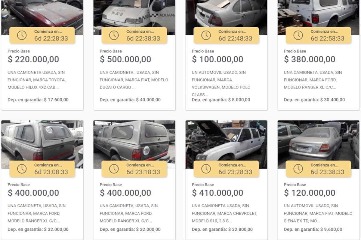 La inscripción para la subasta de autos de la AFIP del 21 de diciembre puede realizarse hasta 48 horas antes