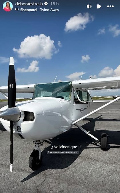La instantánea que subió Débora Estrella minutos antes de abordar la avioneta