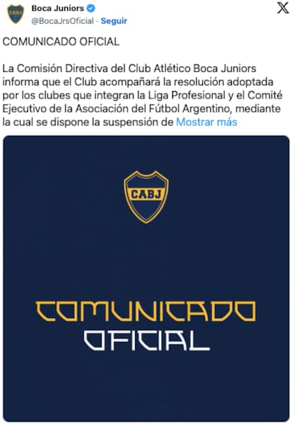 La institución define la postergación de los encuentros como "una decisión excepcional ante la inquietud institucional"
