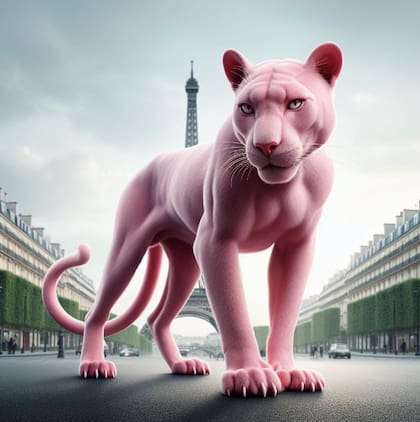 La inteligencia artificial reimagina a la Pantera Rosa (fuente: Copilot)