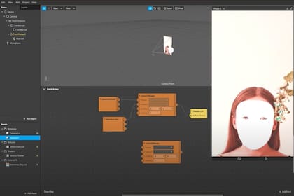 La interfaz de Spark AR, la herramienta que se usa para crear los filtros de Instagram