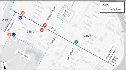 La intervención comprende la implementación de 2,5 millas de nuevos carriles para autobuses ubicados junto al cordón y desplazados de la calzada