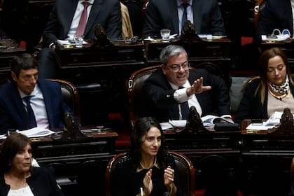 La intervención del jefe del bloque peronista, Germán Martínez