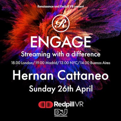 La invitación al nuevo ciclo musical que el sello inglés Renaissance pondrá online desde este domingo, a las 14 horas de Buenos Aires, en su página web renaissance.dj/engage