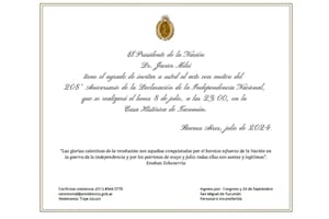 La invitación al "pacto de julio", antes "pacto de mayo", que la Casa Rosada giró a los gobernadores