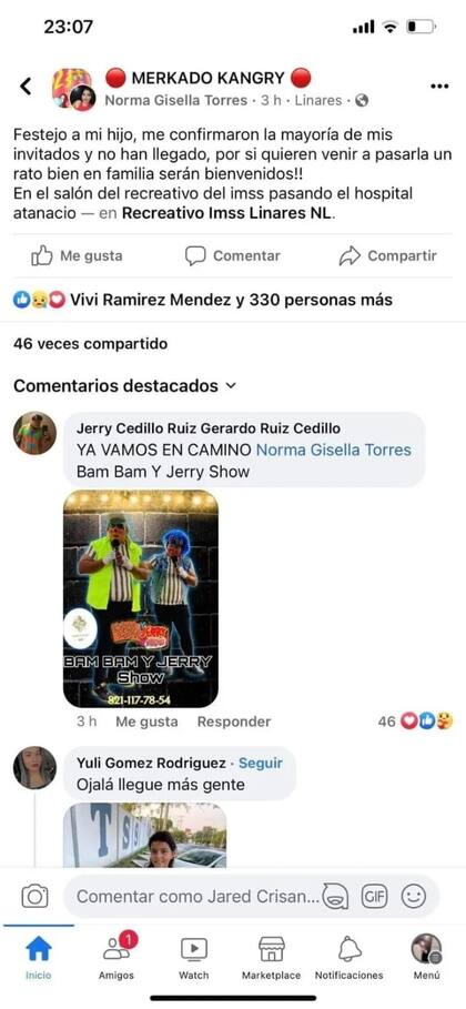 La invitación de una madre al cumpleaños de su hijo