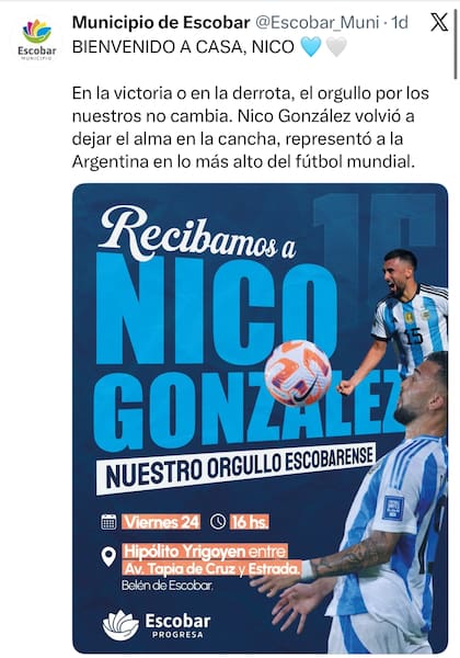 La invitación del municipio de Escobar
