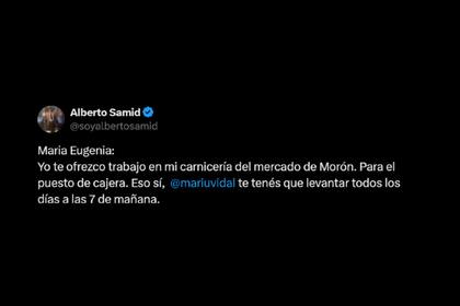 La irónica propuesta laboral de Alberto Samid a María Eugenia Vidal tras el posteo de la diputada en LinkedIn