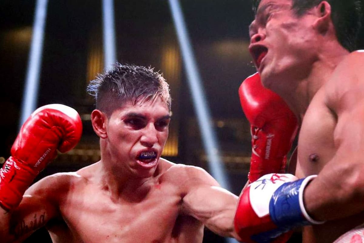 La izquierda de Fernando Martínez en la primera pelea contra Jerwin Ancajas.