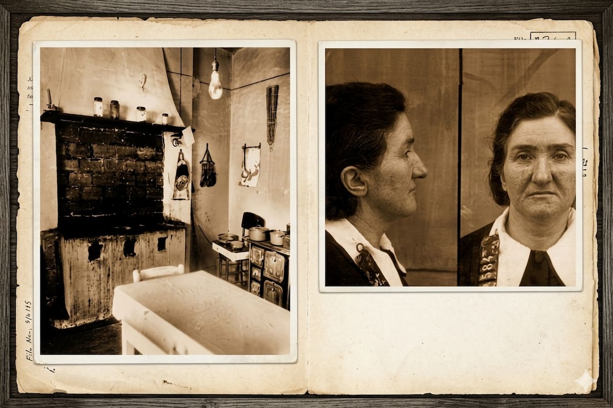 La jabonera de Correggio mató a tres mujeres, las descuartizó y las convirtió en jabón y chocolates (imagen generada con IA a partir de fotos originales)